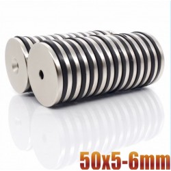 N35N35 - neodymium magnet - round countersunk disc - 50 * 5mm - with 6mm hole