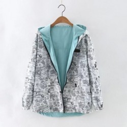 ChaquetasSpring / autumn hooded jacket - two sided - with zipper - cartoon print