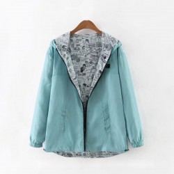 ChaquetasSpring / autumn hooded jacket - two sided - with zipper - cartoon print