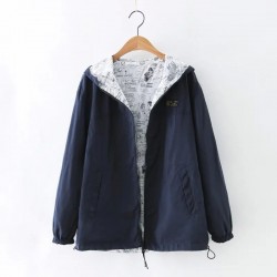 ChaquetasSpring / autumn hooded jacket - two sided - with zipper - cartoon print