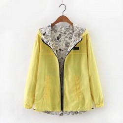 ChaquetasSpring / autumn hooded jacket - two sided - with zipper - cartoon print