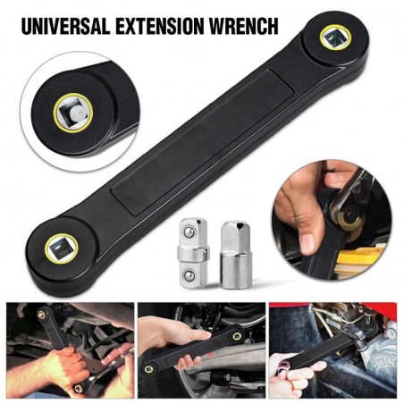 Llave inglesaLlave de extensión universal - con 2 adaptadores - 3/8"