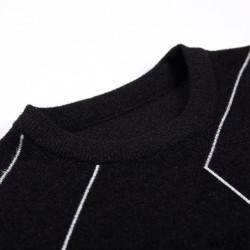 Fashionable warm sweater - slim fit - geometric lines printHoodies & Sweatshirt