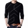 Fashionable warm sweater - slim fit - geometric lines printHoodies & Sweatshirt