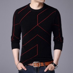 Hoodies & SudaderaFashionable warm sweater - slim fit - geometric lines print