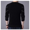 Fashionable warm sweater - slim fit - geometric lines printHoodies & Sweatshirt