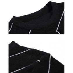 Fashionable warm sweater - slim fit - geometric lines printHoodies & Sweatshirt