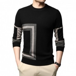 Hoodies & SudaderaFashionable warm men's sweater - knitted wool - geometric print