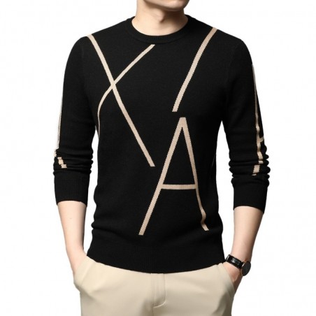 Elegant knitted sweater - big letter printHoodies & Sweatshirt