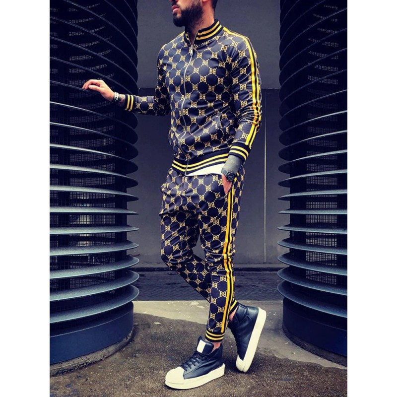 PantalonesFashionable sports tracksuit - sweatshirt with a zipper / long pants - slim fit - 3D printing