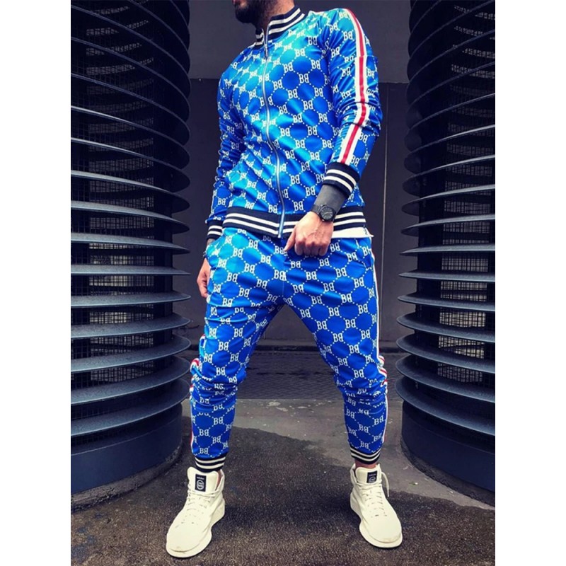 PantalonesFashionable sports tracksuit - sweatshirt with a zipper / long pants - slim fit - 3D printing