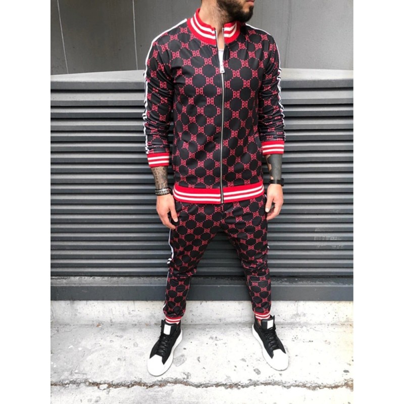 PantalonesFashionable sports tracksuit - sweatshirt with a zipper / long pants - slim fit - 3D printing