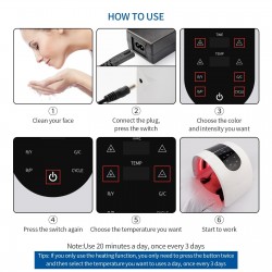 Mascarillas bucalesPDT LED face mask - light therapy - skin tightening / rejuvenation / dark spots remover - 7 colors