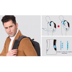 MochilasMochila multifunción de moda - con puerto de carga USB - bolsa para laptop de 13 "/ 15"