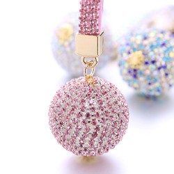 llaveroCrystal ball - keychain with leather strap