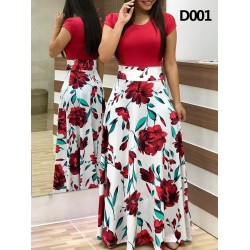 VestidosElegant long dress - summer flowers print - plus size