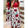 VestidosElegant long dress - summer flowers print - plus size