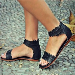 SandaliasClassic summer sandals - open toes - with back zipper
