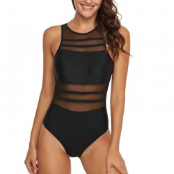 Baño y ropaOne piece mesh swimsuit - high neck - backless