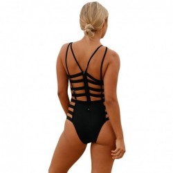Baño y ropaSexy one piece swimsuit - hollow-out stripes - backless