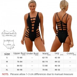 Baño y ropaSexy one piece swimsuit - hollow-out stripes - backless