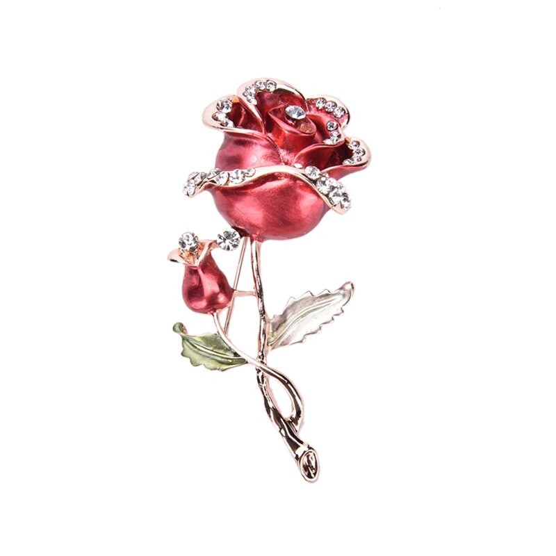 BrochesLuxurious brooch with double crystal rose