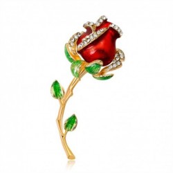 BrochesElegant vintage brooch - with crystal rose