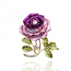 BrochesCrystal double color rose with crystal - brooch