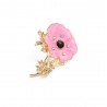 BrochesSmall enamel flower with crystals - vintage brooch