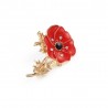 BrochesSmall enamel flower with crystals - vintage brooch