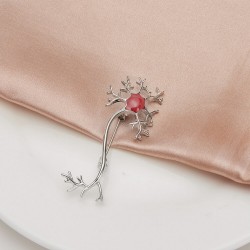 BrochesMedical neuron gene - with red stone - brooch