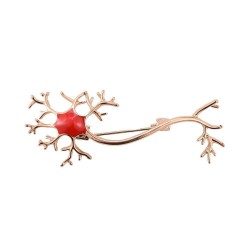 BrochesMedical neuron gene - with red stone - brooch