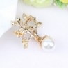 BrochesTree with a leaves / pearl - crystal brooch