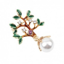 BrochesTree with a leaves / pearl - crystal brooch