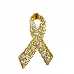 BrochesBreast cancer support - crystal brooch