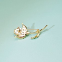 Elegant brooch with opal / crystal tulipBrooches