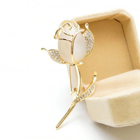 Elegant brooch with opal / crystal tulipBrooches