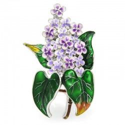 Trendy enamel lilac flower broochBrooches