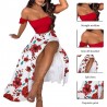 VestidosSexy women's set - long skirt / off shoulder top - floral print