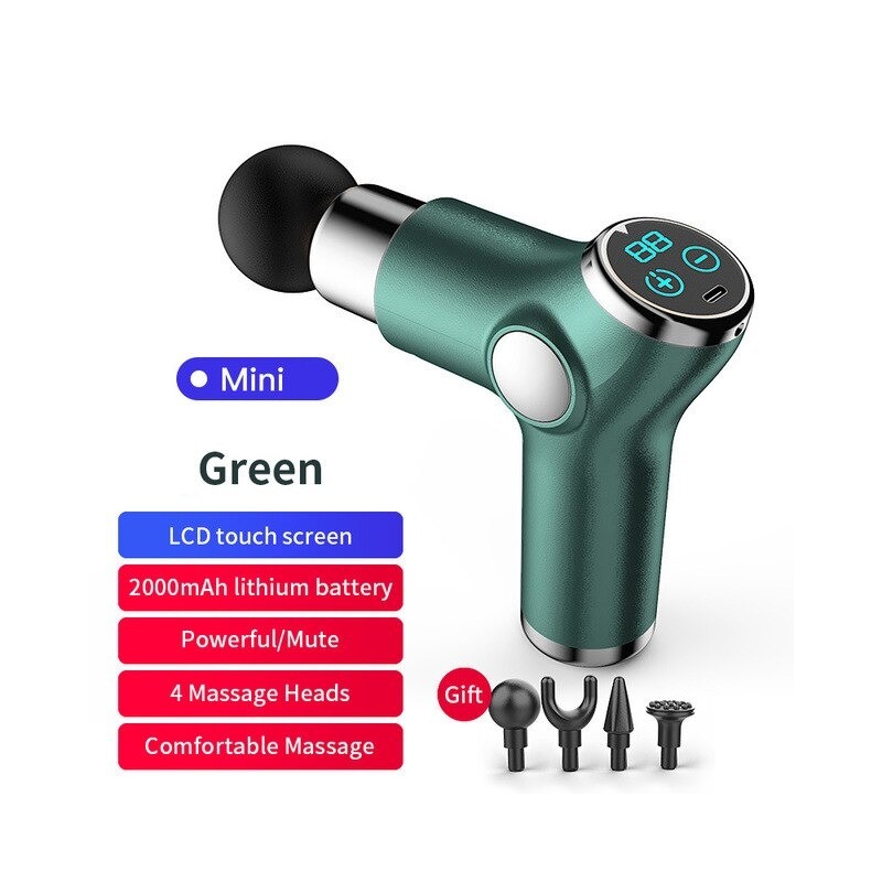 MasajeMini pistola masajeadora - vibrador - relajación muscular - alivio del dolor - pantalla LCD