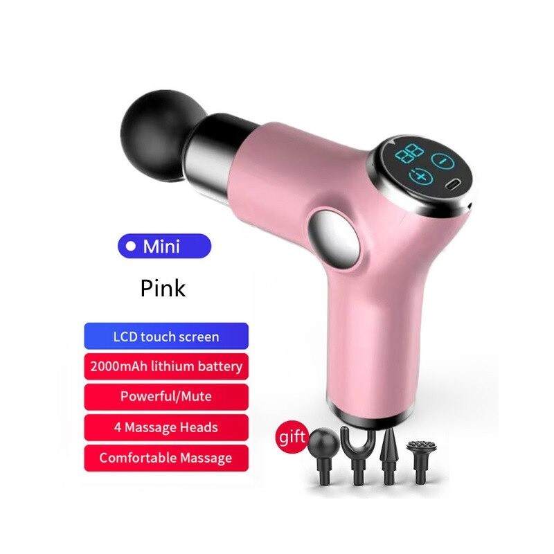 MasajeMini pistola masajeadora - vibrador - relajación muscular - alivio del dolor - pantalla LCD