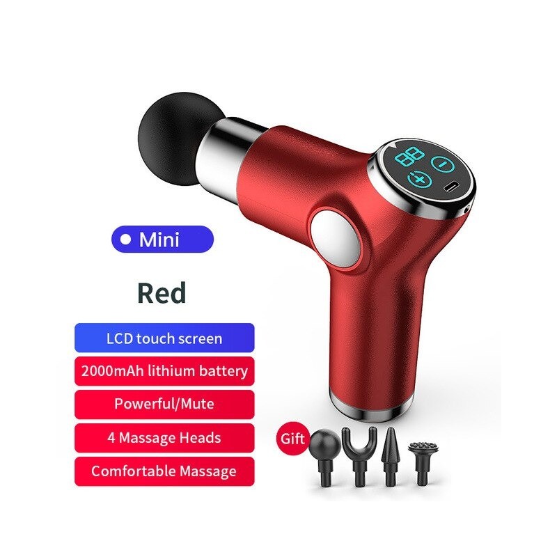 MasajeMini pistola masajeadora - vibrador - relajación muscular - alivio del dolor - pantalla LCD