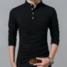 CamisetasCamiseta elegante - manga larga - cuello mao con botones - algodón