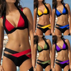 Baño y ropaSexy two-piece bikini set - neck tied-up - two-color