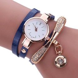 Fashionable multi-layer bracelet with a watch / crystalsBracelets