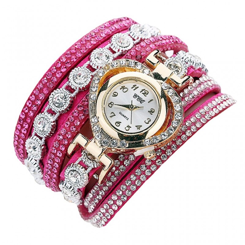 Luxurious multilayer crystal bracelet - with a watchBracelets