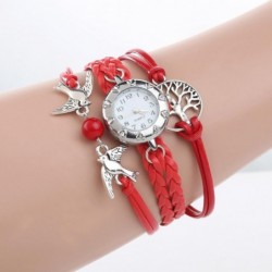 Retro multilayer bracelet with a watch - birds / tree of lifeBracelets