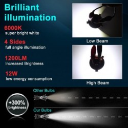 H4Motorcycle headlight LED bulb - 6000K white - BA20D / H4 - Hi Lo beam - 12V - 1200LM