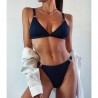 Baño y ropaSexy ribbed bikini set - push up - metal decorations