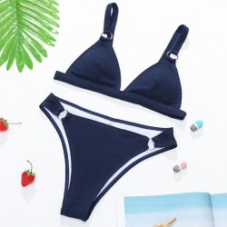 Baño y ropaSexy ribbed bikini set - push up - metal decorations